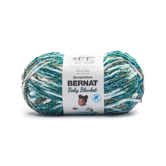 Bernat® Baby Blanket™ #6 Super Bulky Polyester Yarn, Lagoon 10.5oz/300g 220 Yards