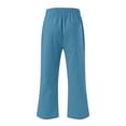 thumbnail image 4 of AherBiu Plus Size Capris pour Femmes Pantalon Capri Décontracté d'Été en Coton et Lin Taille Haute Droit Court, 4 of 5