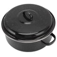 thumbnail image 4 of Nimomo Poêle à Rôtir Durable pour Four, Poêles de Cuisson Noires à Fini Moucheté, Casserole BBQ Antiadhésive pour la Maison, Rôtissoire avec Couvercle pour Patates Douces Rôties et Châtaignes (26 cm), 4 of 7
