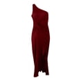 thumbnail image 4 of 2025 Womens one Shoulder Ruched Long Dresses Ruffle formal Evening Dressslim Long Dresses for Women formal, 4 of 4