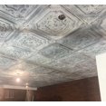 thumbnail image 4 of Tuile de Plafond en Faux Étain PVC à Insérer, à Coller 2'x2', Cendré Neige, 4 of 10