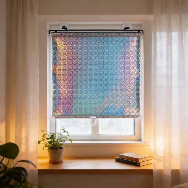 HCBY Store Enrouleur Sans Perçage 19.6x49.2 Po, Store de Fenêtre Rétractable Ajustable, Store d'Intimité Bloquant le Soleil pour Chambre Bureau Voiture