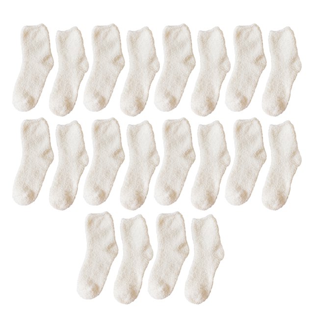 Xingzhi 10pieces Stably Fixed Elasticity Exquisite Craft Soft Texture Thick Socks Fit For All Feet Shape Wear-resistant White 1Set