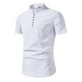 thumbnail image 1 of T-Shirt Homme Manches Courtes Couleur Unie Col à Revers Mode Automne, 1 of 1