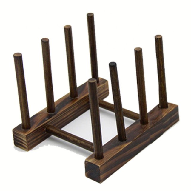 Bamboo Dish Plate Bowl Cup Book Pot Lid Cutting Board Drying Rack Stand Drainer Storage Holder Organizer Kitchen Cabinet(Keep Dry)