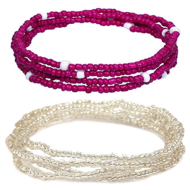 2PCS Women Waist Bead Chain Fashion Bead Body Chain Belly Chain for Beach