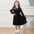 thumbnail image 1 of Robe Fille Manches Longues Ligne A à Volants Évasée Robe d'Été pour Filles Robe Noire pour Filles Robe de Princesse, 1 of 8