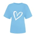thumbnail image 4 of Diufon Hauts de la Saint-Valentin pour Femmes, Tunique Décontractée à Manches Courtes, Chandail à Col Rond, Blouse Tendance Mignonne à Imprimé Graphique, 4 of 6
