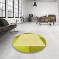 thumbnail image 4 of Ahgly Company Tapis d'Intérieur Ronds Transitionnels Bruns Lavables à la Machine, 4 Pieds Rond, 4 of 7