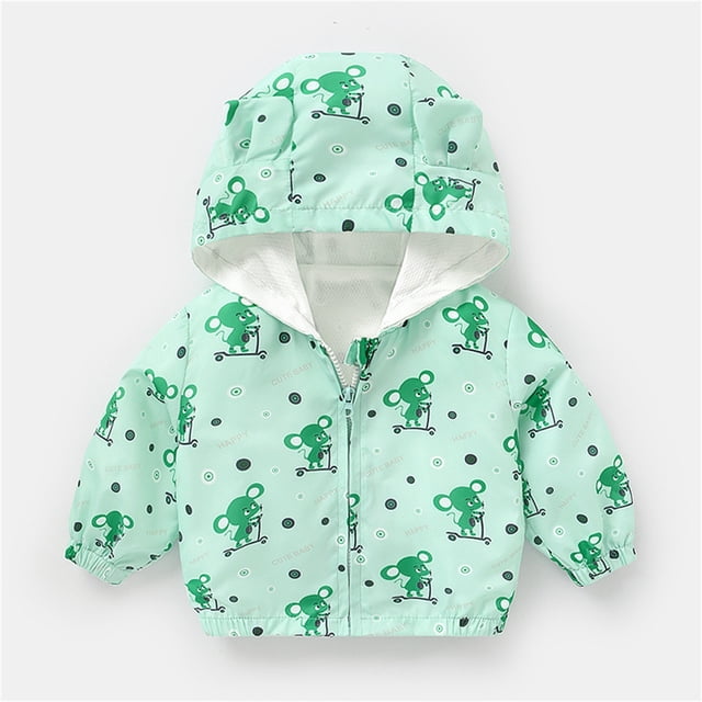 Toddler Girls Winter Coat Cartoon Printed Solid Color Lightweight Coat Windproof Jacket Spring Clothes 2-3 Years Kids Clothes