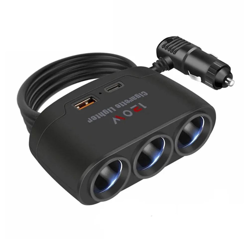 12V Car Cigarette Lighter Socket 3 in 1 Charger Splitter Outlet Power Adapter~ K4Z3