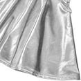 thumbnail image 5 of Jupe-short Mini pour Femmes Métallique Scintillante Brillante Évasée Plissée Ligne A Taille Haute Tenue Tendance, 5 of 5