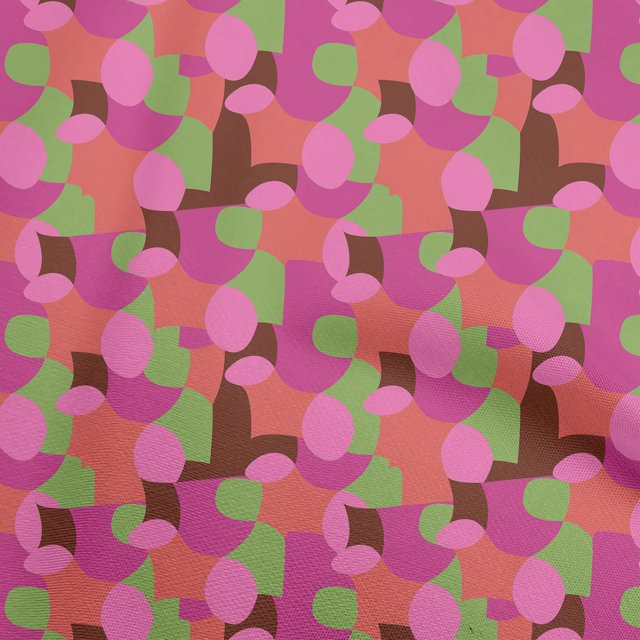oneOone Cotton Flex Pink Fabric Abstract Sewing Material Print Fabric By The Yard 40 Inch Wide