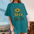 thumbnail image 1 of Offre à Durée Limitée Iumwxz T-Shirt Surdimensionné Tendance Coupe Ample T-Shirts pour Femmes Hauts Graphiques Floraux Manches Mi-Longues Col Rond Hauts pour Femmes Obtenez-le Aujourd'hui Plage, 1 of 7