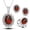 Rouge, variante sur Boucles d'Oreilles pour Femmes Collier en Cristal Bagues de Mariage pour Femmes Ensemble de Bijoux Style Mode Bague en Cristal Boucles d'Oreilles Collier Femmes Bijoux de Mariage