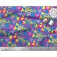 thumbnail image 3 of Soimoi Blue Viscose Chiffon Fabric Text,Heart & Triangle Geometric Print Fabric by Yard 42 Inch Wide, 3 of 3
