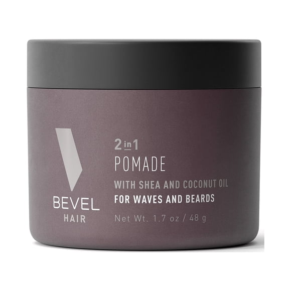 Beard Balm & Hair Pomade by Bevel with Coconut Oil and Shea Butter, Beard Care for Men, 1.7 oz (Packaging May Vary)