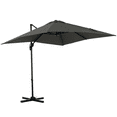 thumbnail image 1 of Outsunny 8'x8' Square Patio Hanging Offset Umbrella w/ Cross Base Grey, 1 of 10