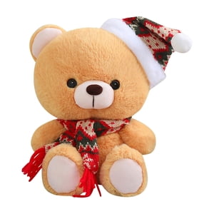 Christmas Hat Teddy Bear Plush Toy Festive Stuffed Animal For Kids