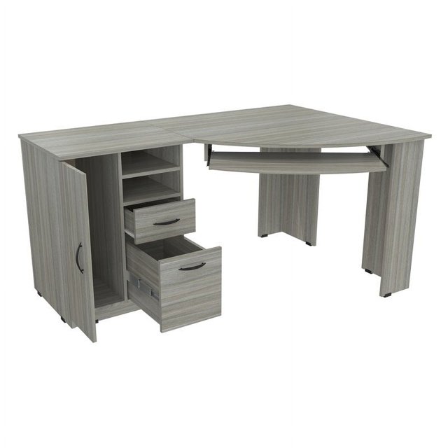 Inval Bureau d'Ordinateur d'Angle America en Chêne Fumé Bois Reconstitué