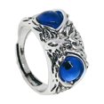 thumbnail image 4 of Maytalsory Retro Owl Eye Ring Electroplated With Luster Eye Owl Ring Alloy Exquisite Craft Adjustable Size Official Dark Blue 5Set, 4 of 6