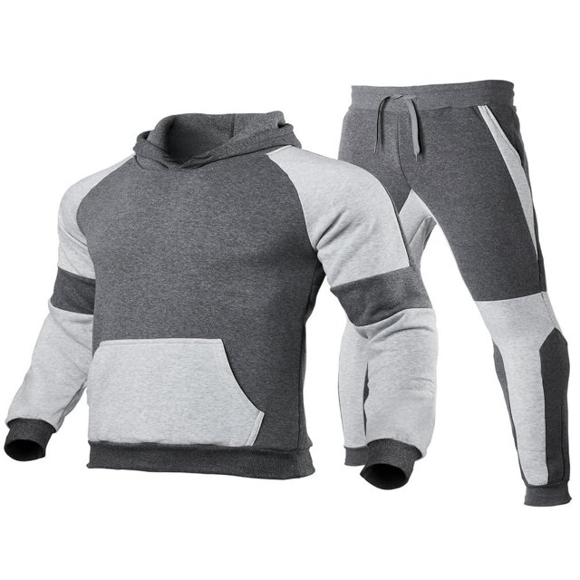 Mens Sweatsuits 2 Piece Hoodie Tracksuit Sets CasualColor Block Jogging Suits for Men