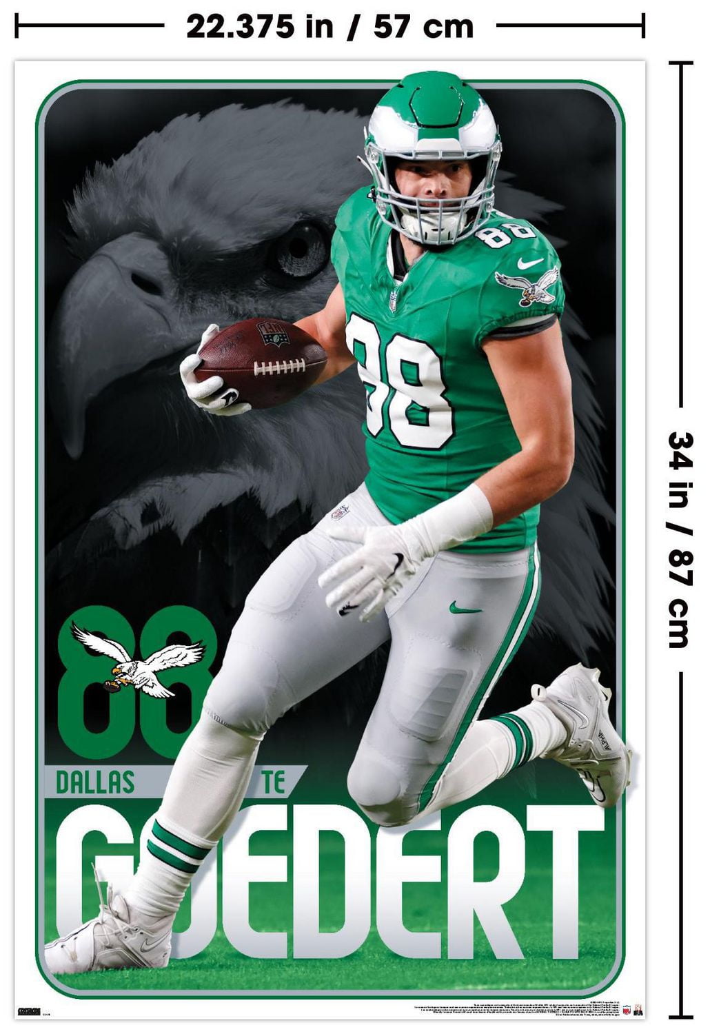 NFL Philadelphia Eagles - Dallas Goedert 24 Wall Poster, 22.375" x 34"