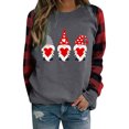 thumbnail image 3 of xiaxaixu T-shirt Imprimé de Noël pour Femmes Pull-Over Patchwork à Manches Longues, 3 of 8