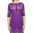 thumbnail image 3 of Bimba Tunique pour Femme Manches 3/4 kurti Kurta Imprimé Violet Robe Ethnique Porter-16, 3 of 6