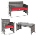 thumbnail image 2 of Patiojoy Ensemble de Mobilier de Patio Extérieur 4 Pcs en Rotin Osier Ensemble de Canapé de Conversation, 2 of 8