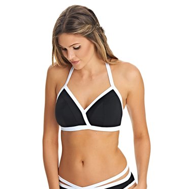 Freya Haut de Bikini Triangle à Bonnets Souples pour Femmes, 30DD, Noir