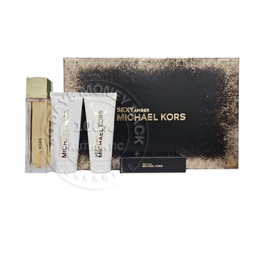 Michael Kors Sexy Amber 4pc Gift Set For Women  100ml EDP + 10ml EDP + 2x100ml