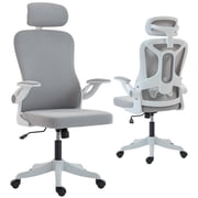 HOMCOM Ergonomic Office Chair, Desk Chair with Adjustable Headrest, Grey