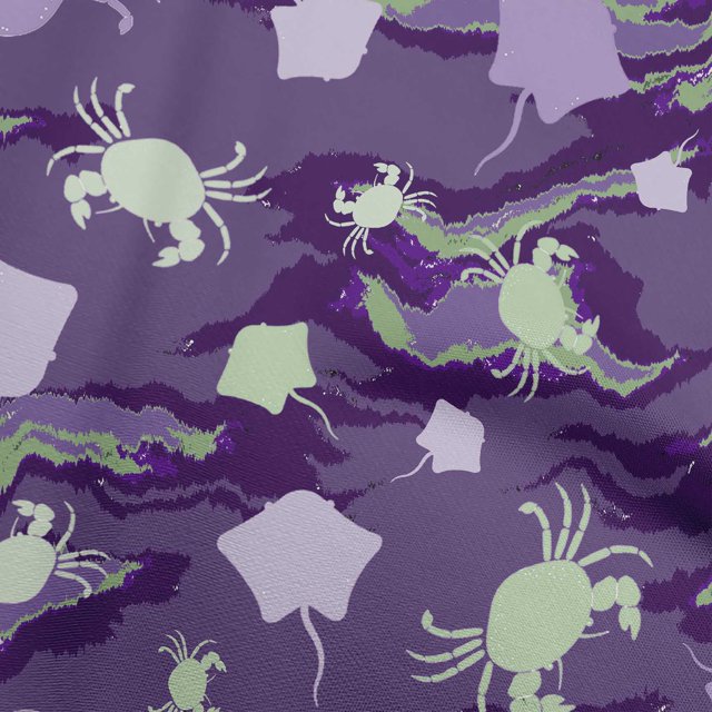 oneOone Rayon Violet Fabric Sea Sewing Material Print Fabric By The Yard 56 Inch Wide