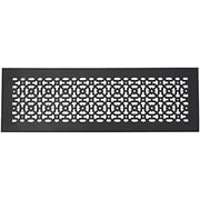 Achtek 6"x 30" Duct Opening Solid Cast Aluminum Air Return Grill Vent Cover | Powder Coated| (Overall 8"x 32") for Floor-Black no Screw Holes