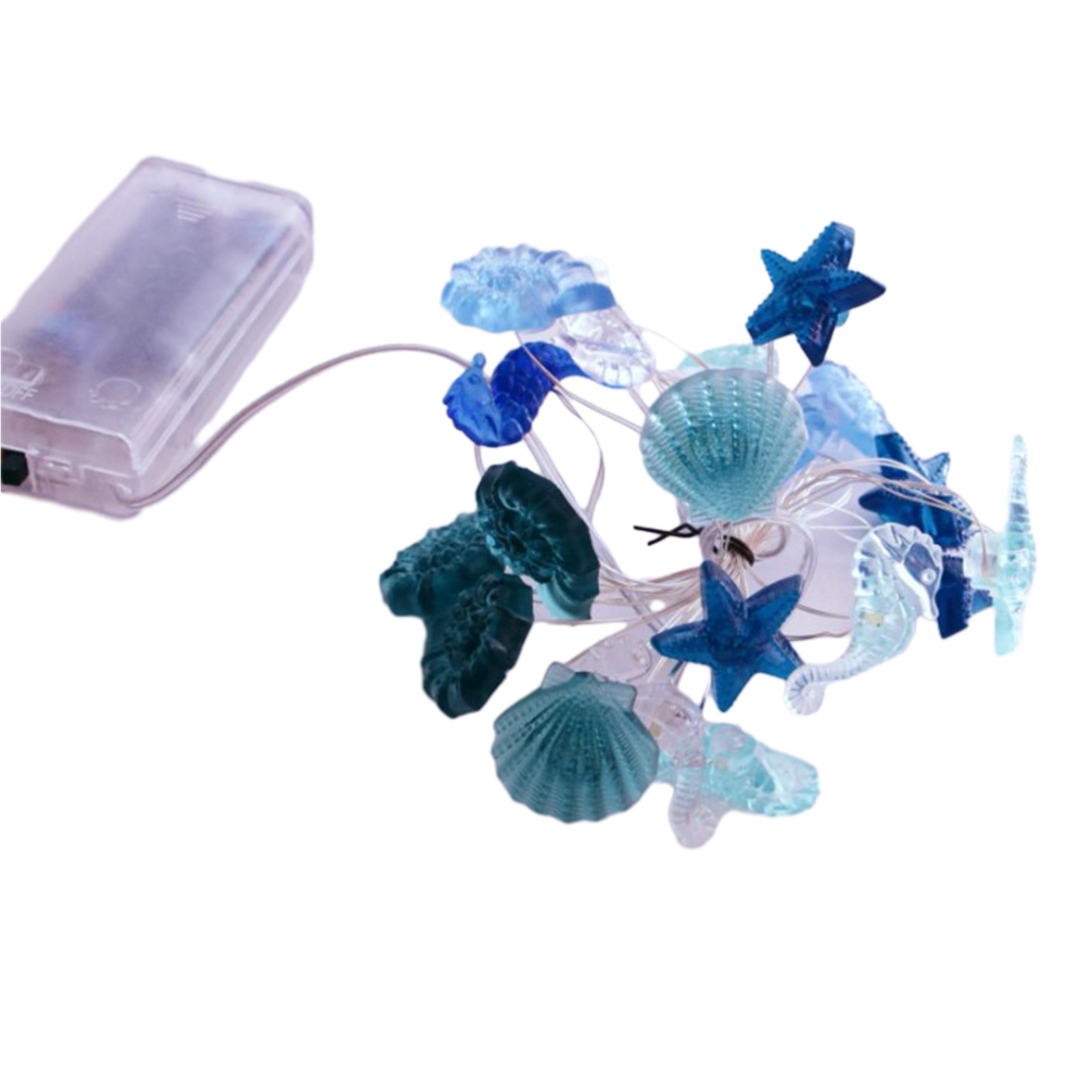 EGNMCR Room Decor,, Beach Ocean Nautical Themed Seashell Seahorses Decorative Lighting 20pcs LED Battery Powered Suitable For Valentines Day Wedding Holiday Party Decoration Decorative Lighting