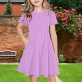 thumbnail image 1 of NTACZA Robe à Manches Courtes pour Filles, Robe T-Shirt Midi Décontractée, Robes T-Shirt pour Préados, Fluide et Ample, Robe de Plage 11 Ans, 1 of 7