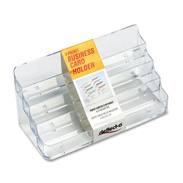 Deflect-O Porte-Cartes de Visite à Huit Poches Capacité 400 Cartes Transparent