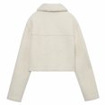 thumbnail image 3 of LOVZFMLL Jackets for Women's Fleece Pocket Decoration Short Jacket, 3 of 4