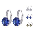 thumbnail image 3 of serony Women Rhinestone Circle Ear Buckle All Match Party Business Office Ladies Crystal Round Earrings,Silver, 3 of 7