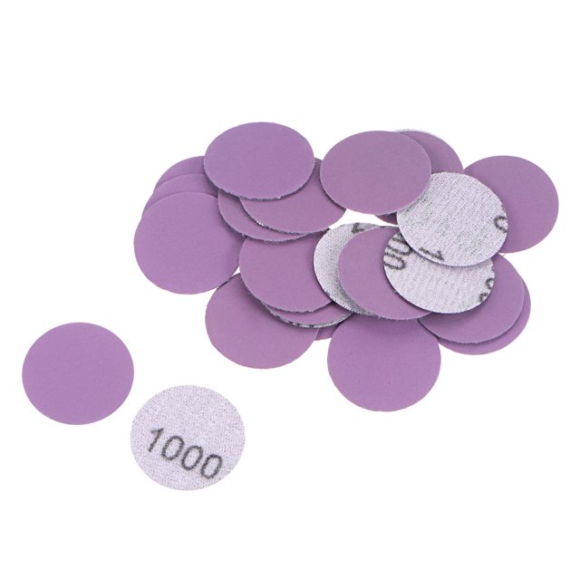 Unique Bargains 25 Pack 1-Inch Purple Sanding Discs 1000 Grits Hook & Loop Professional Aluminum Oxide Sandpaper Mini Size