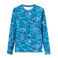 thumbnail image 5 of Pompotops Femmes Dames Col Rond Hauts Amples Décontractés T-Shirts Imprimés Blouse à Manches Longues en Solde, 5 of 5