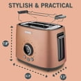 thumbnail image 3 of Sencor STS-6056GD 2-Slice Premium Metallic Toaster with Digital Button and Toaster Rack (Gold), 3 of 4