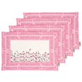 thumbnail image 1 of Vargottam Napperons - Napperon pour Table à Manger, Ensemble de 4 - Serviette en Coton Imprimée et Réversible - Napperons d'Intérieur pour Table de Salle à Manger à la Maison et en Cuisine - Motifs Floraux (Rose Rose), 1 of 5