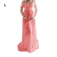 thumbnail image 3 of Baohd Robe de Maternité pour Photographie Robe en Mousseline devant Robes de Grossesse Femmes Vêtements de Séance Photo Accessoire Dentelle Fruit Rose G, 3 of 6