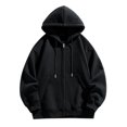 thumbnail image 1 of KIHOUT Men's Hoodies Jackets, Moisture Wicking & Breathable, Full Zip Solid Color Hooded Sweatshirt, 1 of 8