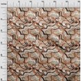 thumbnail image 3 of oneOone Tissu Cambric Coton Rouille Marron Abstrait Matériel de Couture Tissu Imprimé au Mètre 42 Pouces de Large, 3 of 5
