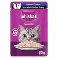 thumbnail image 1 of WHISKAS FAVOURITES Morsels in Gelled Gravy Salmon Flavour Pouch Adult Wet Cat Food, 85g, 1 of 5