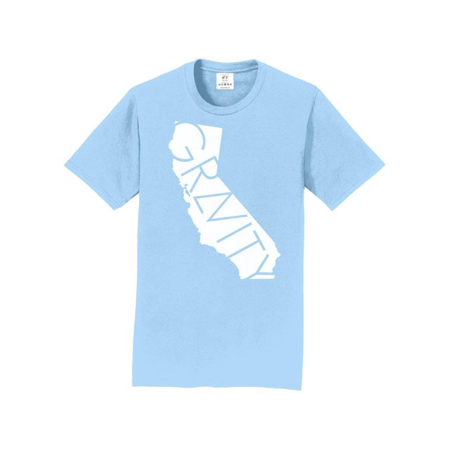 Gravity TradIng Cali Short-Sleeve T-Shirt - Light Blue - White Logo - Medium