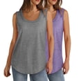 thumbnail image 1 of Chbgutlmr Tank Tops for Women 2pc Plus Size Round Neck Sleeveless Solid Color Loose Running Summer Tops, 1 of 9